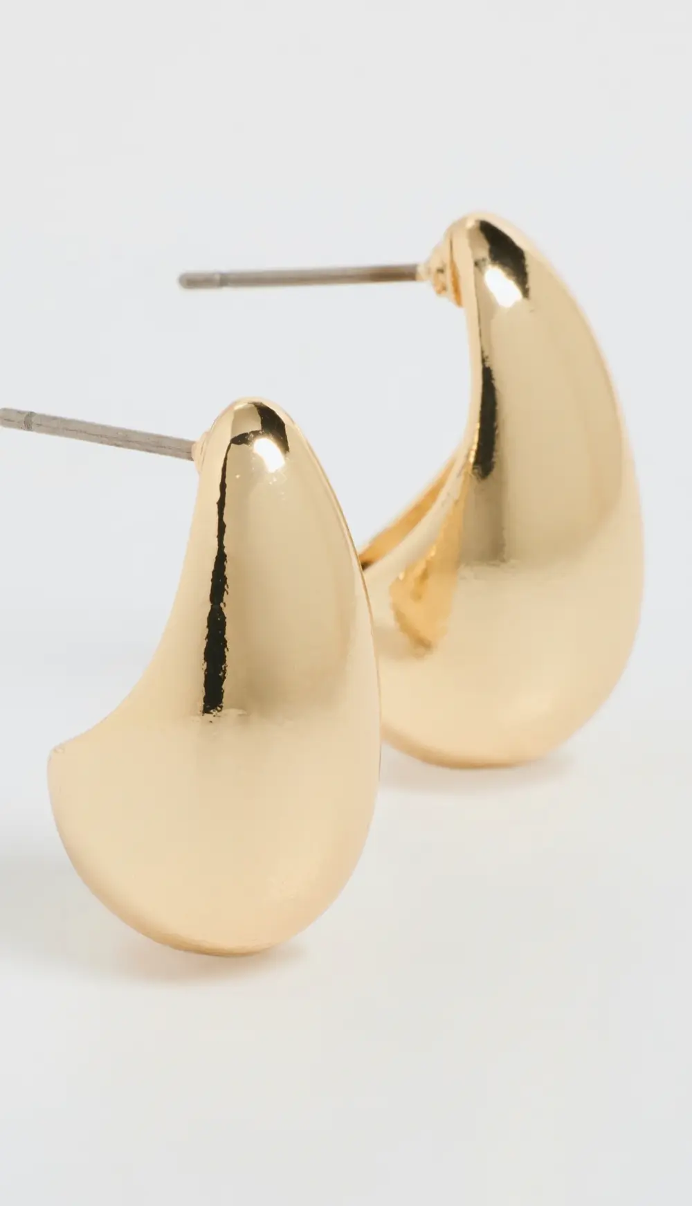 Kenneth Jay Lane Gold Tapered Hoop Pierced Earrings