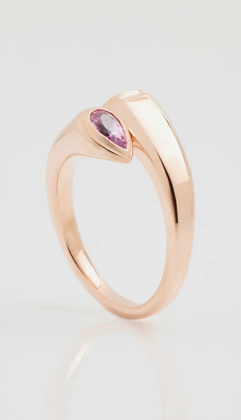 SHAY 18k Emerald and Pink Sapphire Bypass Pinky Ring