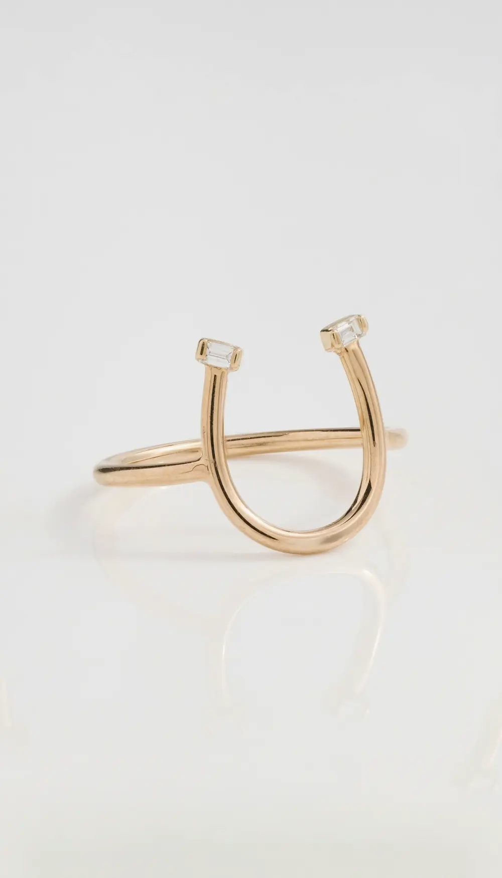 Zoe Chicco 14k Gold Baguette Diamond Horseshoe Ring