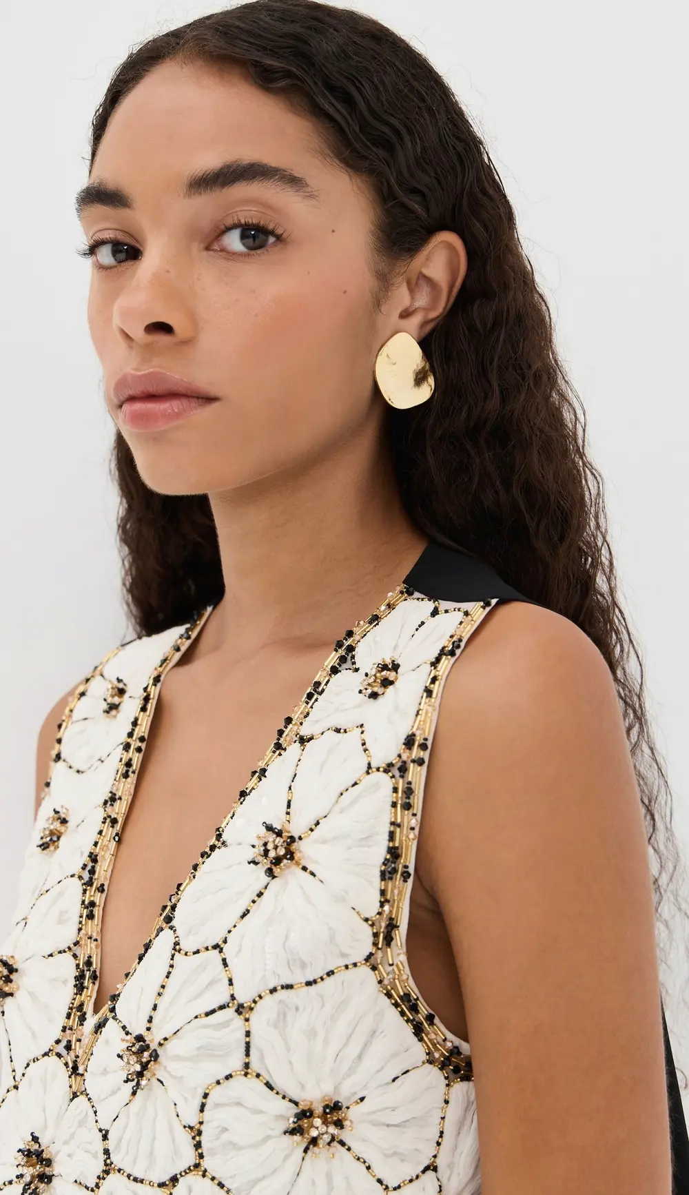 Kenneth Jay Lane Gold Hammered Dapped Disc Earrings