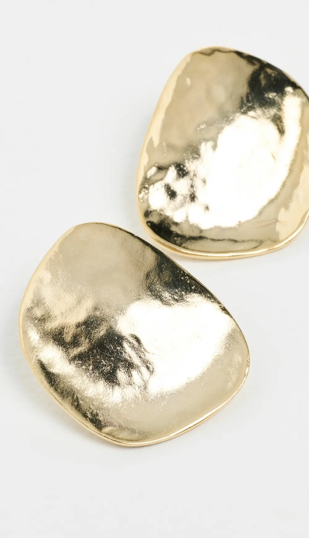 Kenneth Jay Lane Gold Hammered Dapped Disc Earrings