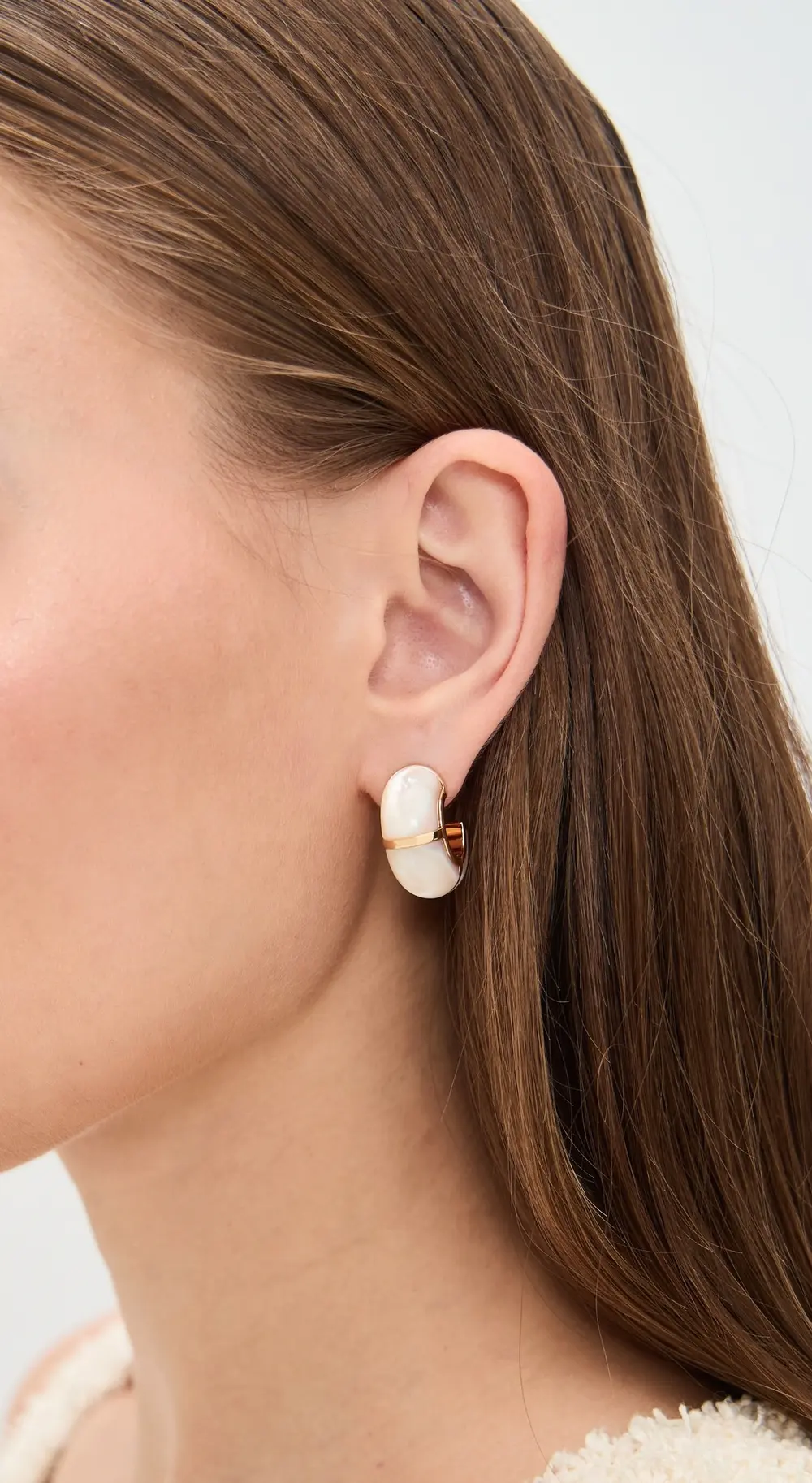 Lizzie Fortunato Zellige Hoops In Mother-of-Pearl