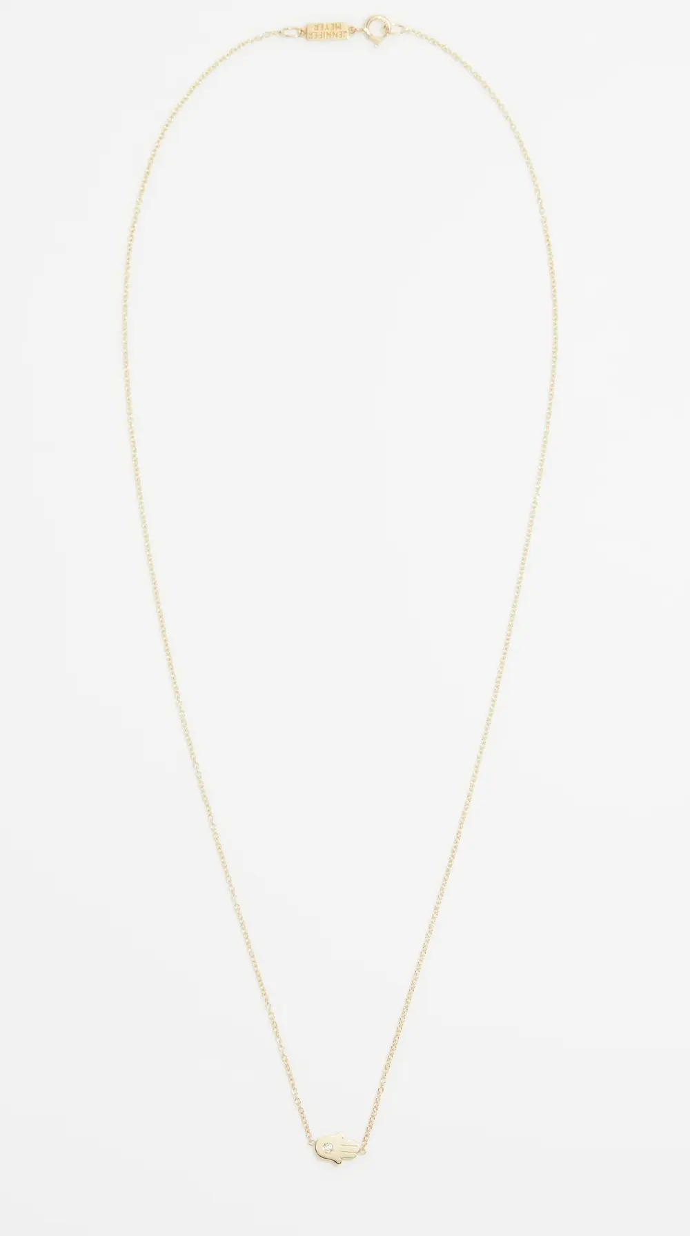 Jennifer Meyer Jewelry Mini Hamsa Necklace With Diamond Accent