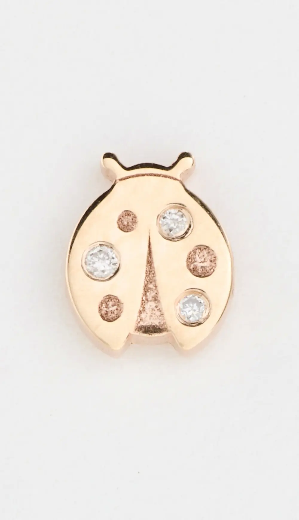 Zoe Chicco 14k Gold Itty Bitty Diamond Ladybug Single Stud Earring