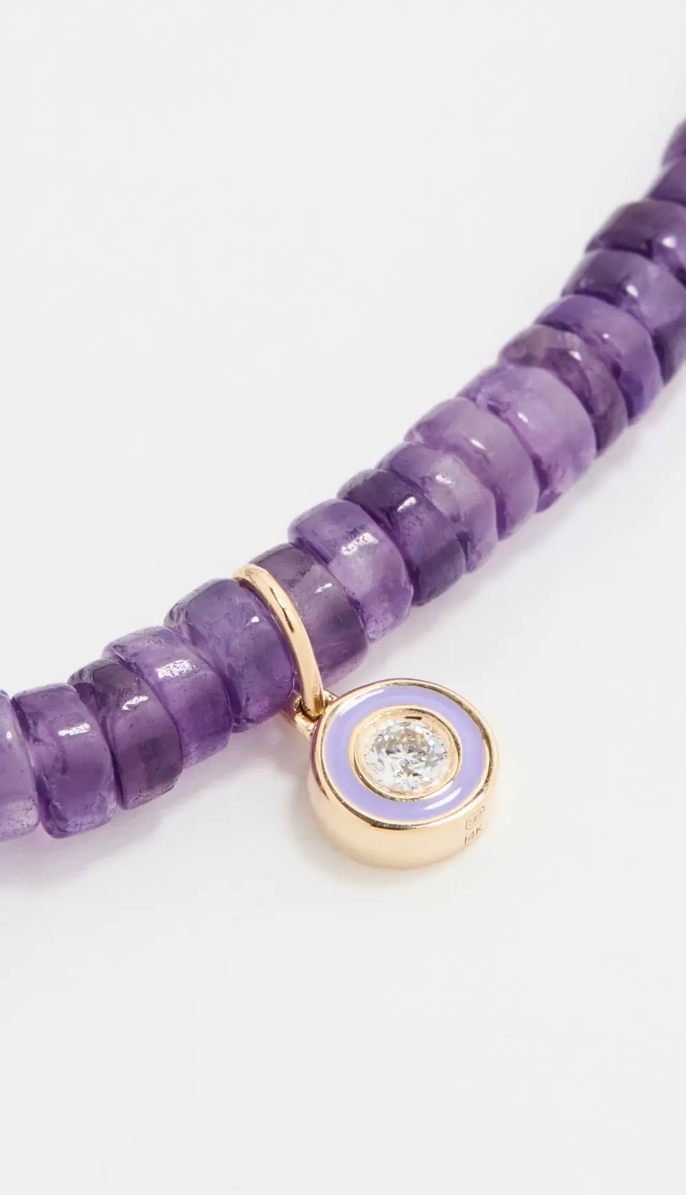 Sydney Evan 14k Single Stone Enamel Charm Bead Bracelet