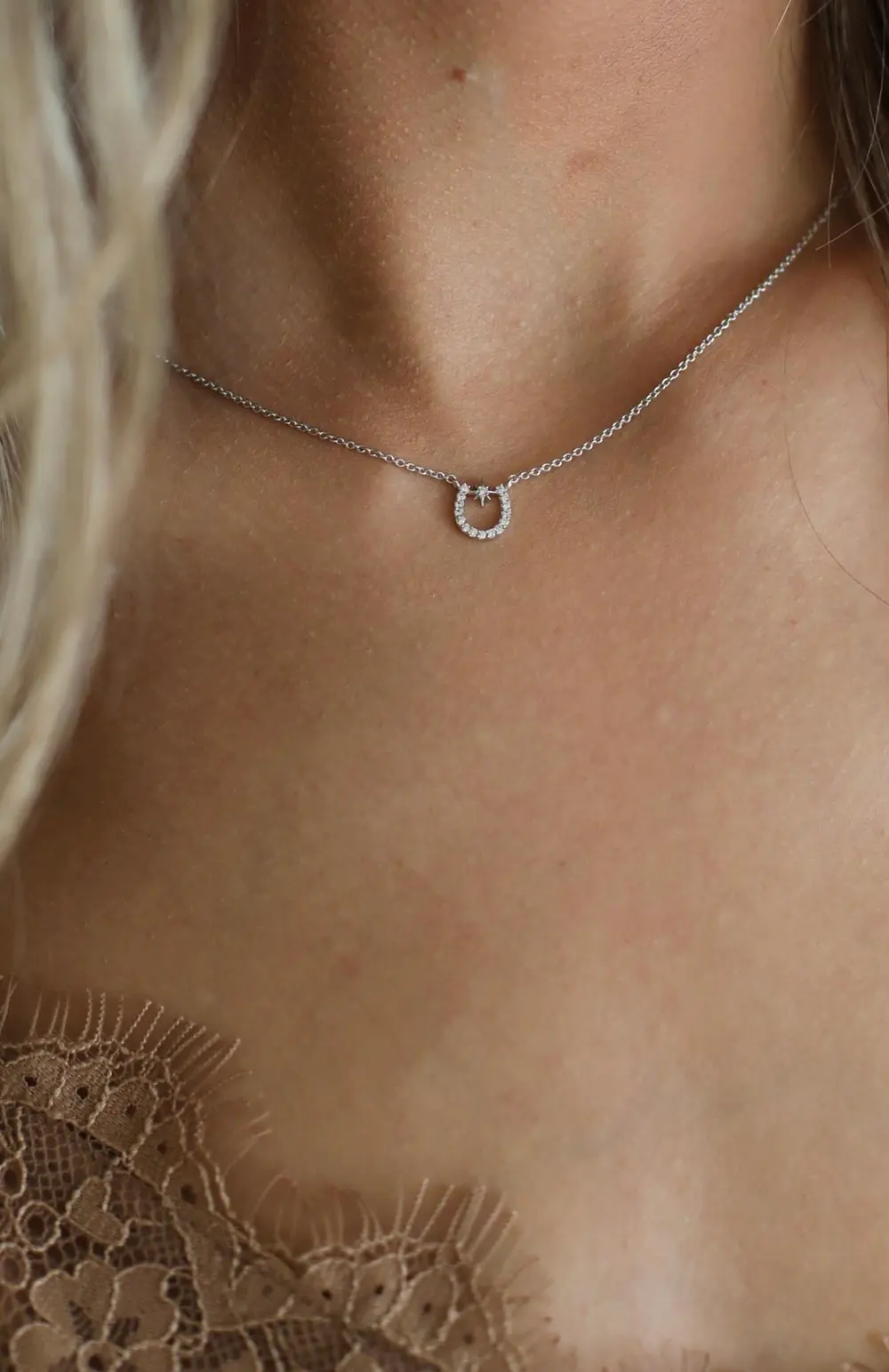 Lucky Starlight Horseshoe Necklace - Silver