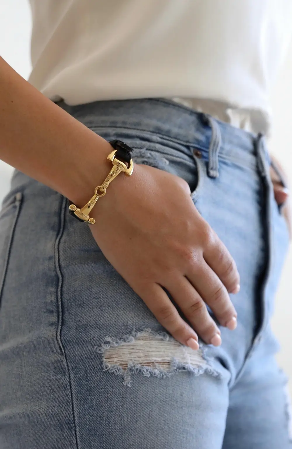 Alba Snaffle Bracelet - Black