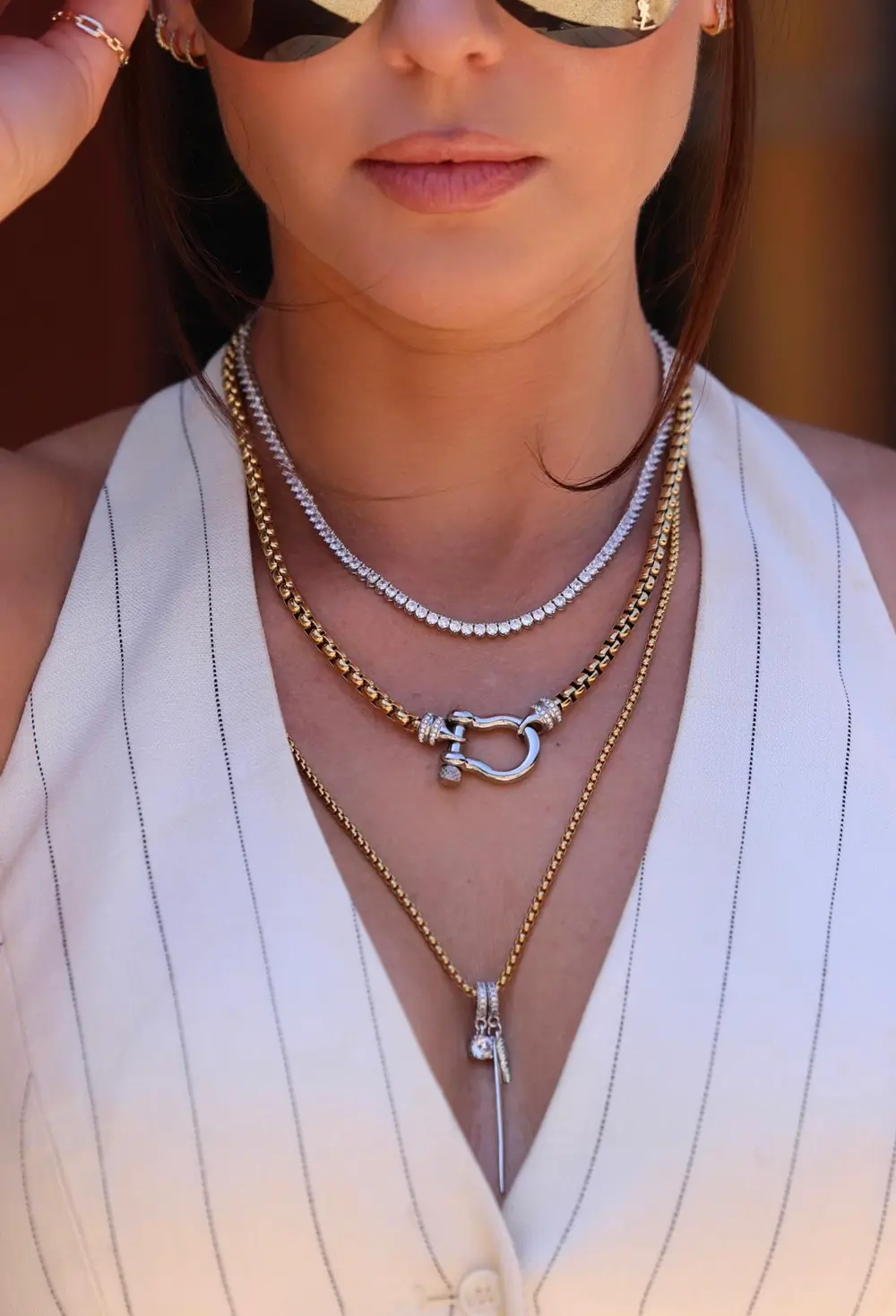 Herradura Tennis Layered Necklace Set