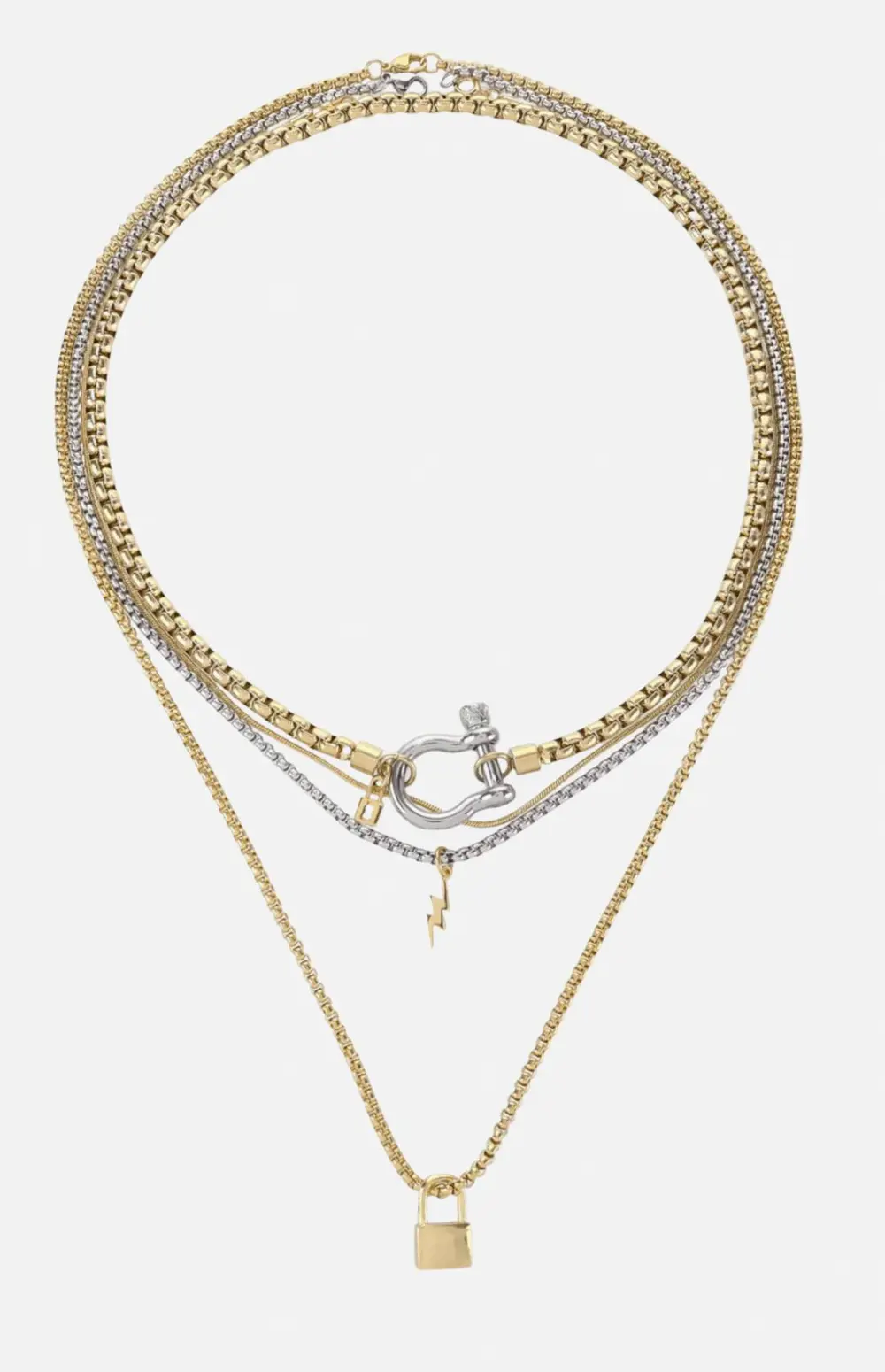 Herradura Lock Layered Necklace Set