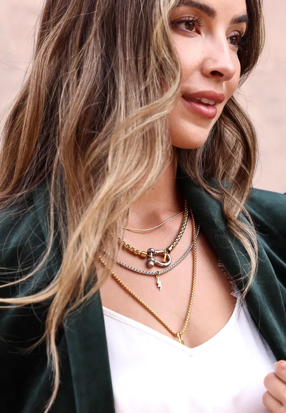 Herradura Lock Layered Necklace Set