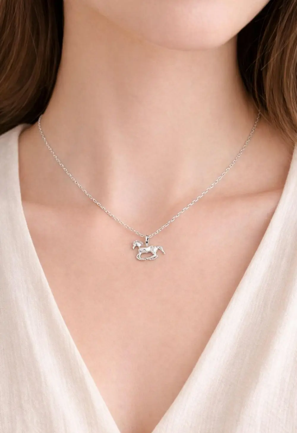 Grace Horse Necklace - Silver