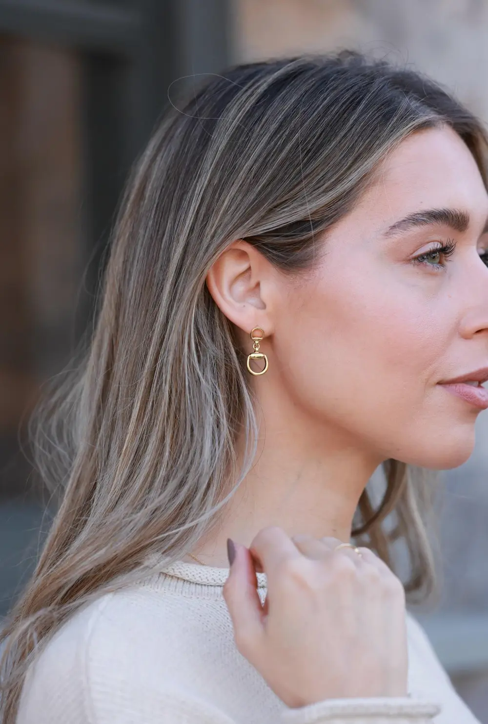 Hollis Bit Drop Earrings - Gold