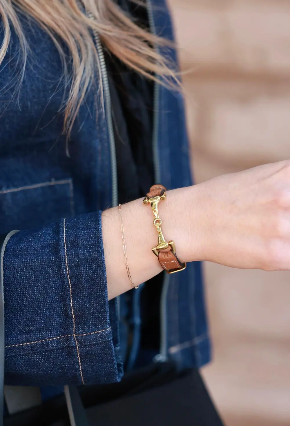 Alba Snaffle Bracelet - Cognac