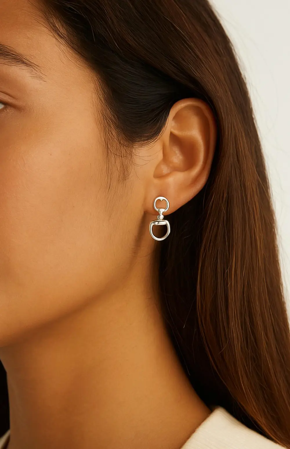 Hollis Bit Drop Earrings - Silver