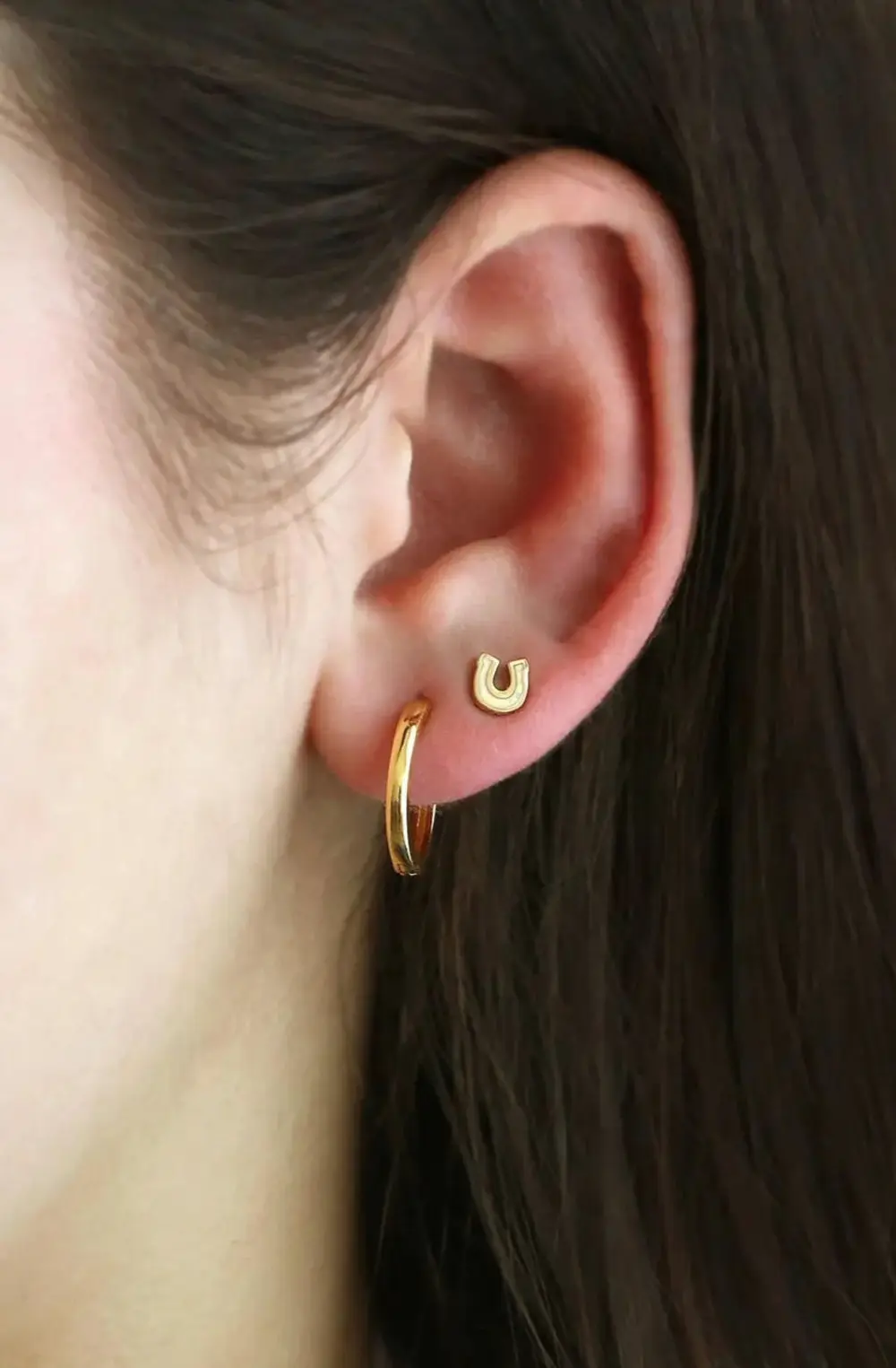 Celestial Opal Horseshoe Stud Earrings