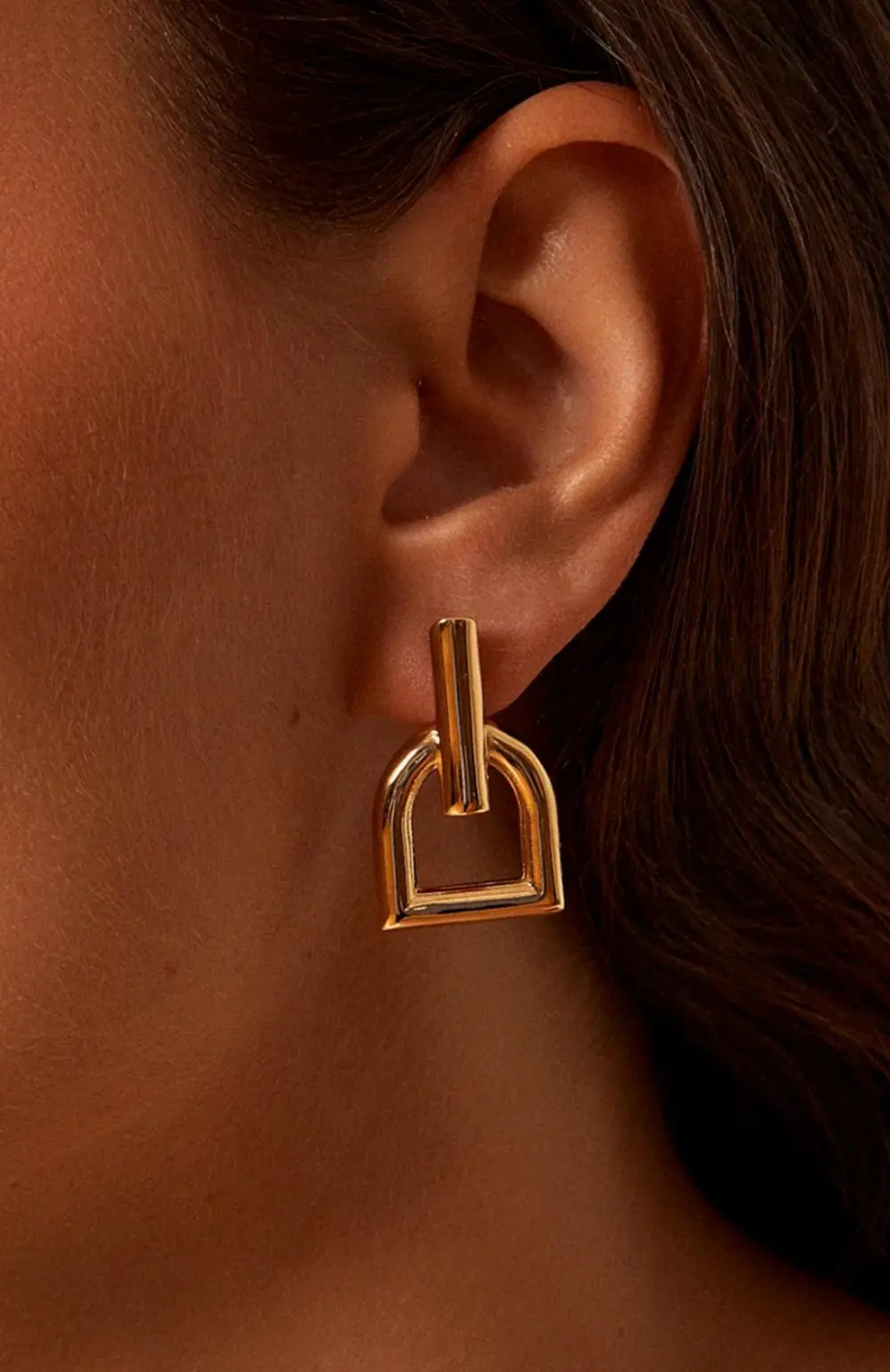 Hallie Stirrup Earrings - Gold