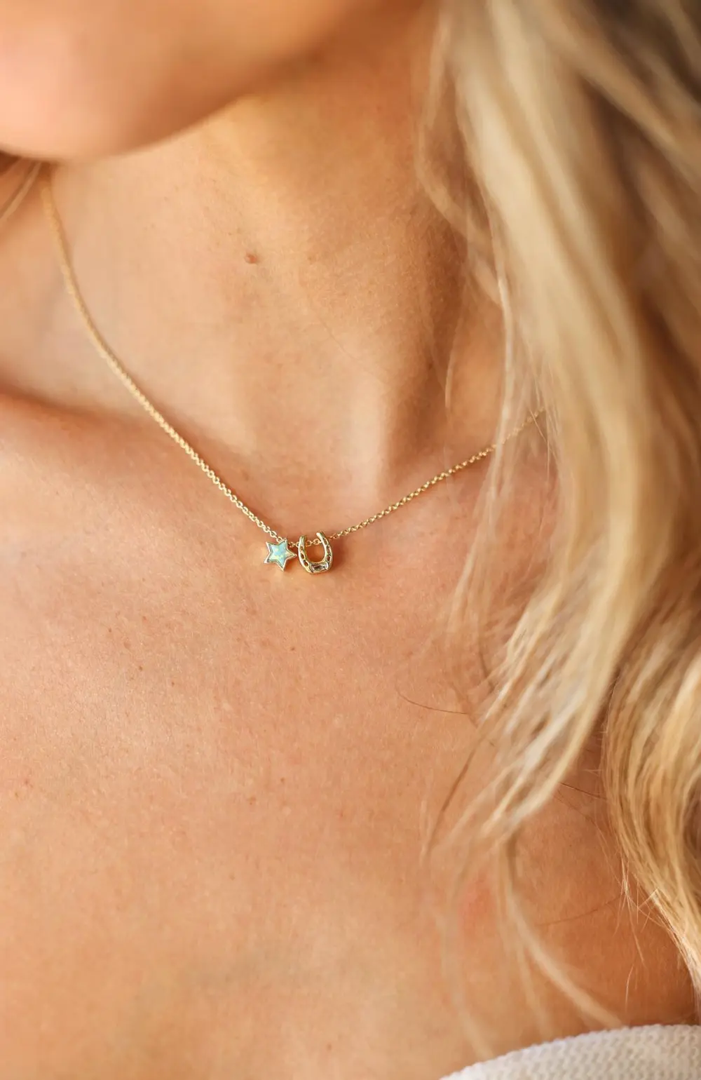 Lucky Gleam Horseshoe Necklace