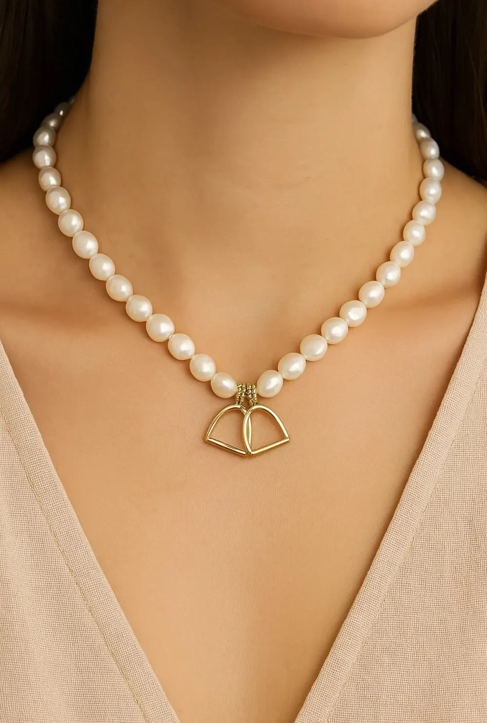 Stella Stirrup Pearl Necklace