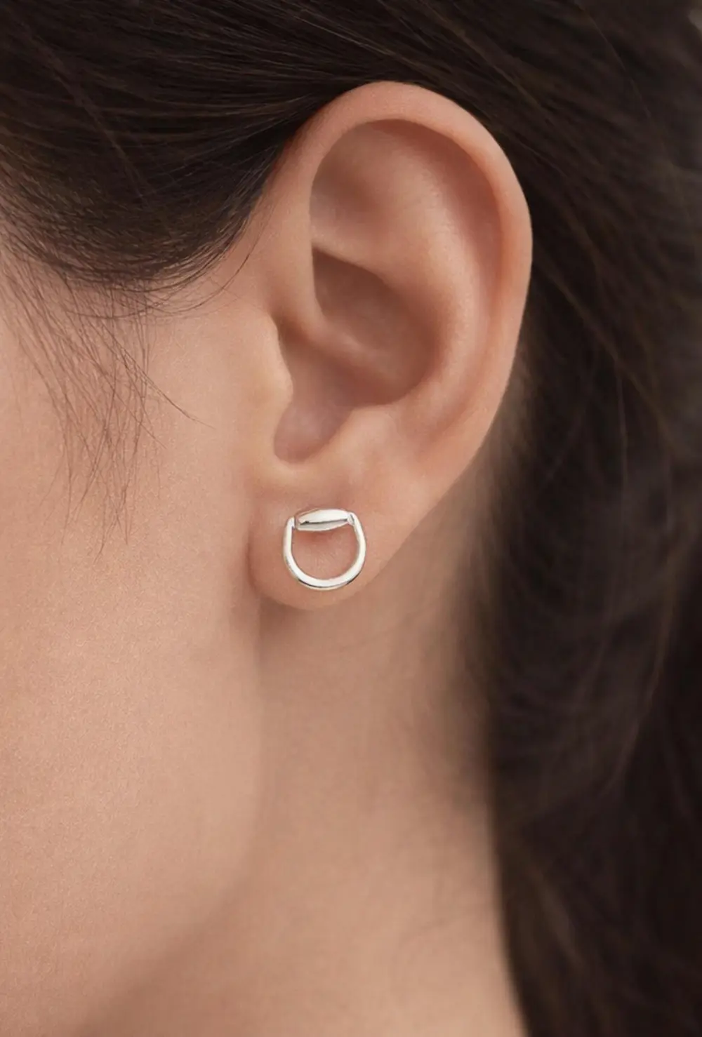 Hollis Bit Stud Earrings - Silver