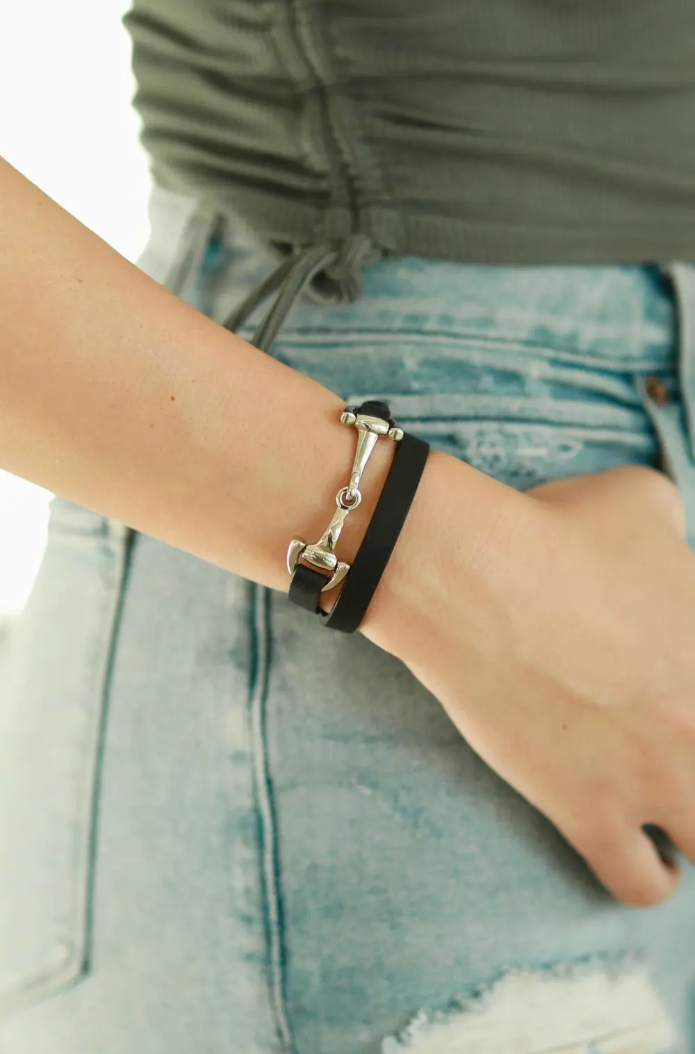 Ingrid Bit Wrap Bracelet - Black