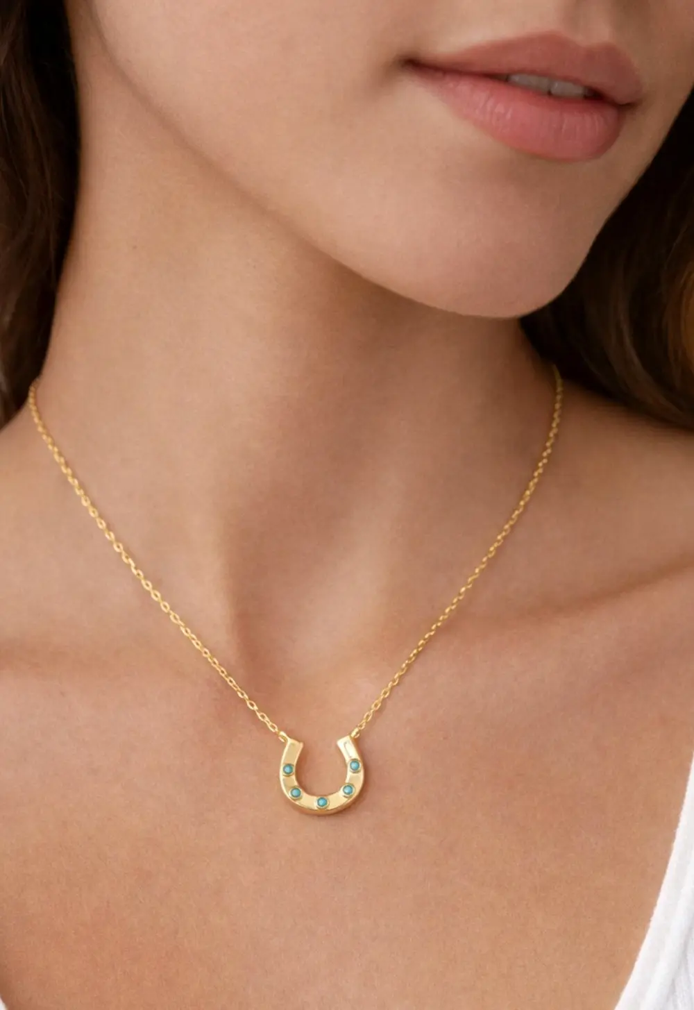Verona Horseshoe Necklace - Gold