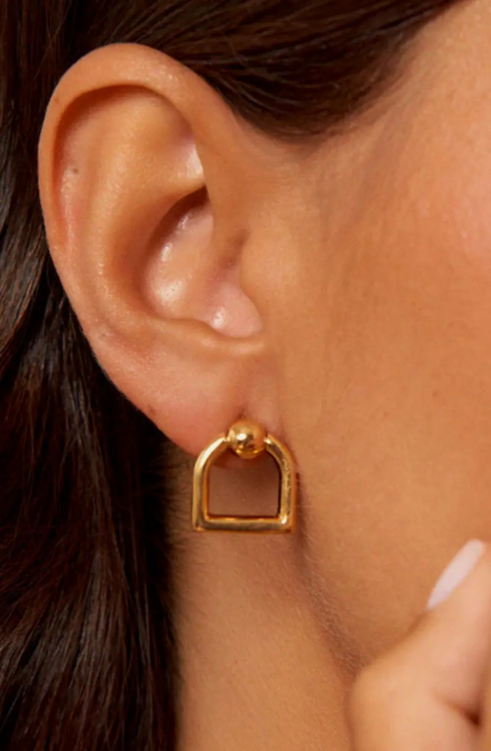 Maya Stirrup Earrings - Gold