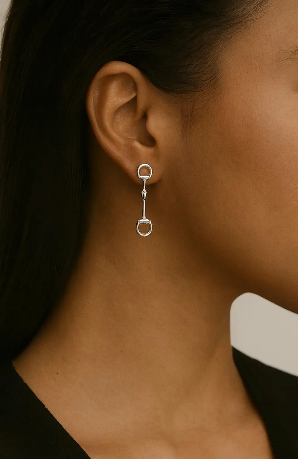 Hollis Bit Link Earrings - Silver