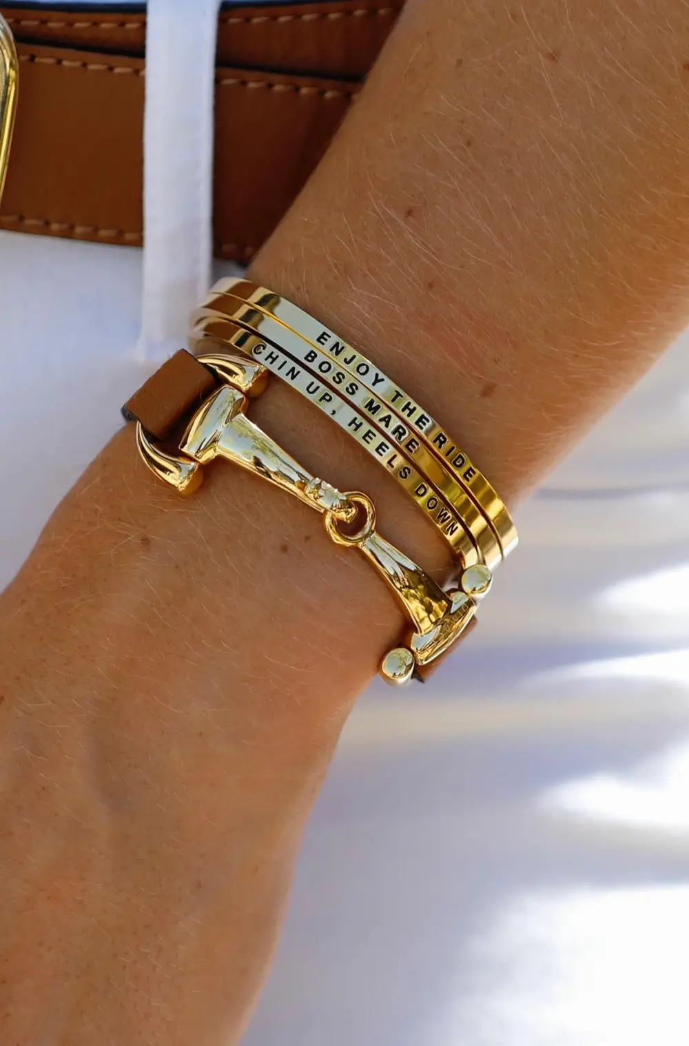 Alba Snaffle Bracelet - Cognac