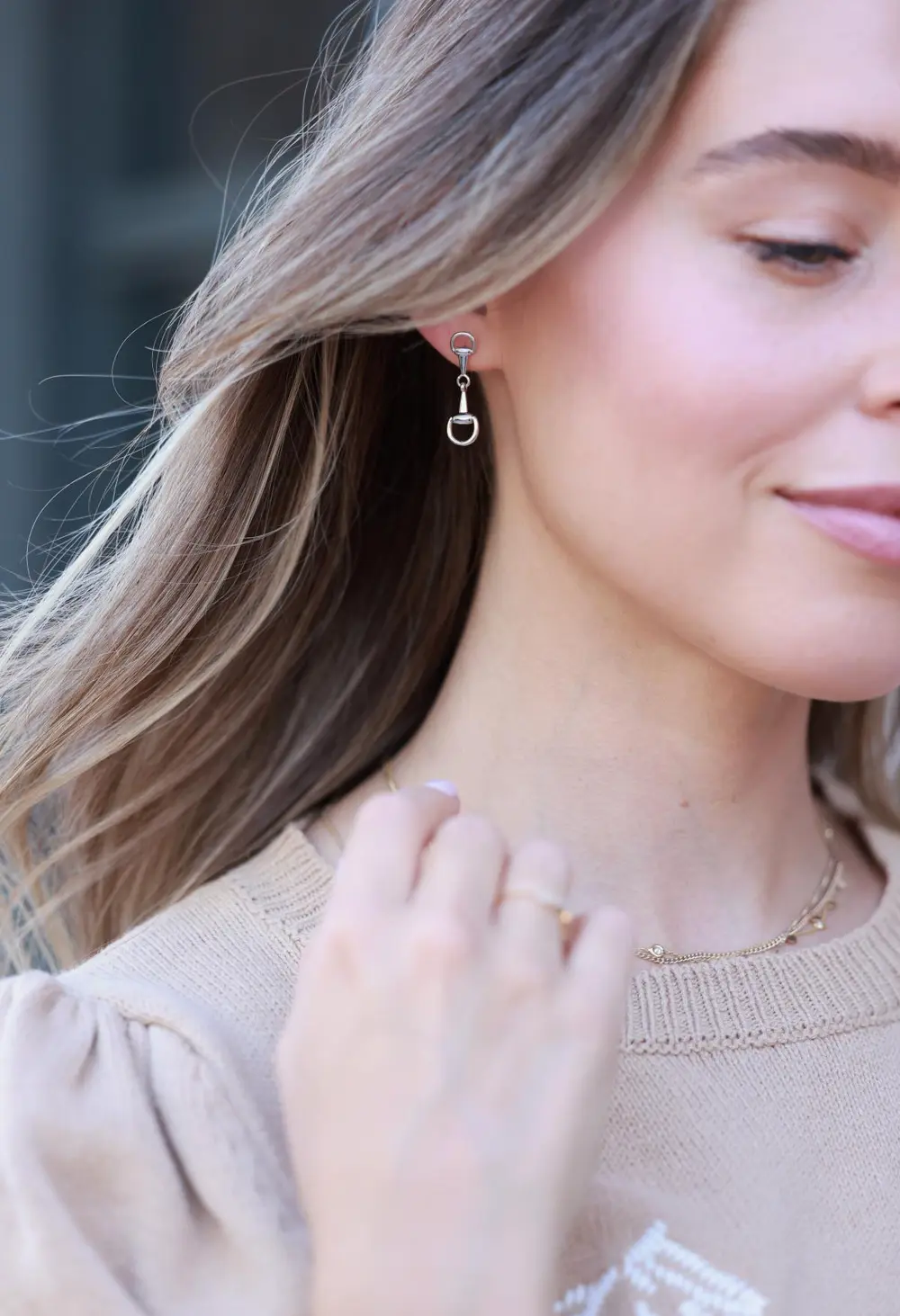 Madison Bit Earrings - Silver