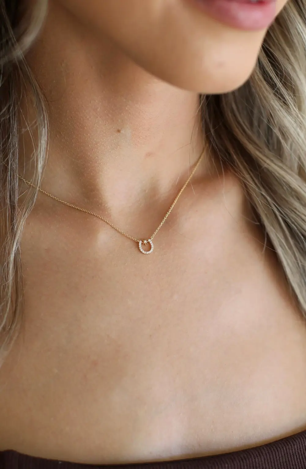 Lucky Starlight Horseshoe Necklace - Gold