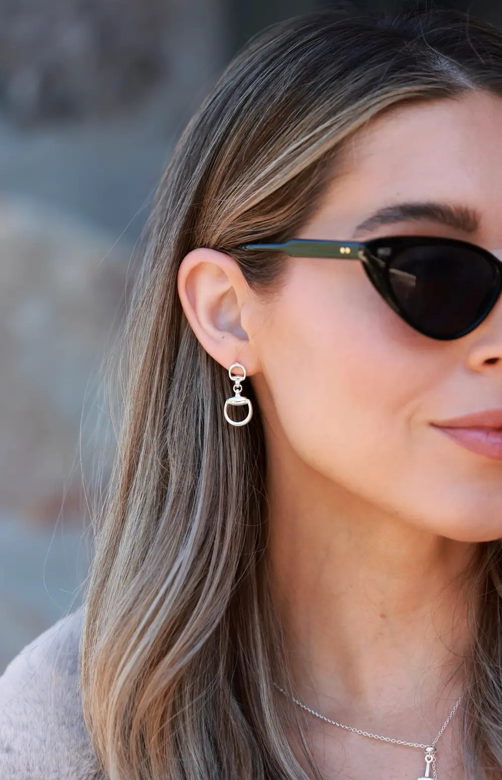 Hollis Bit Drop Earrings - Silver