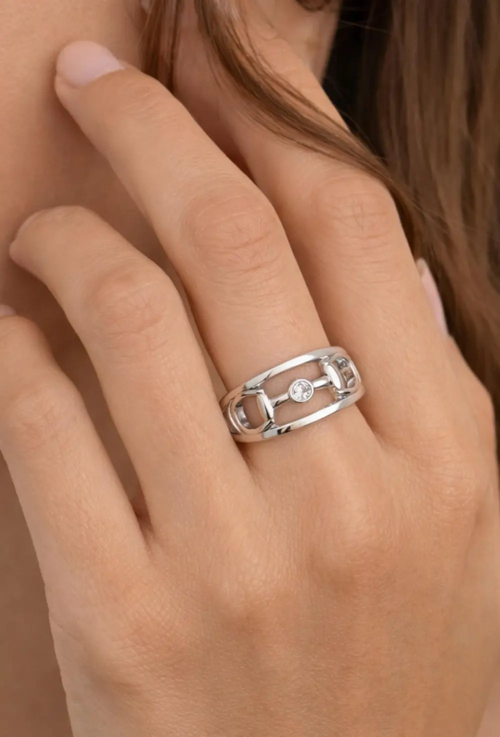 Hollis Double Band Bit Ring - Silver