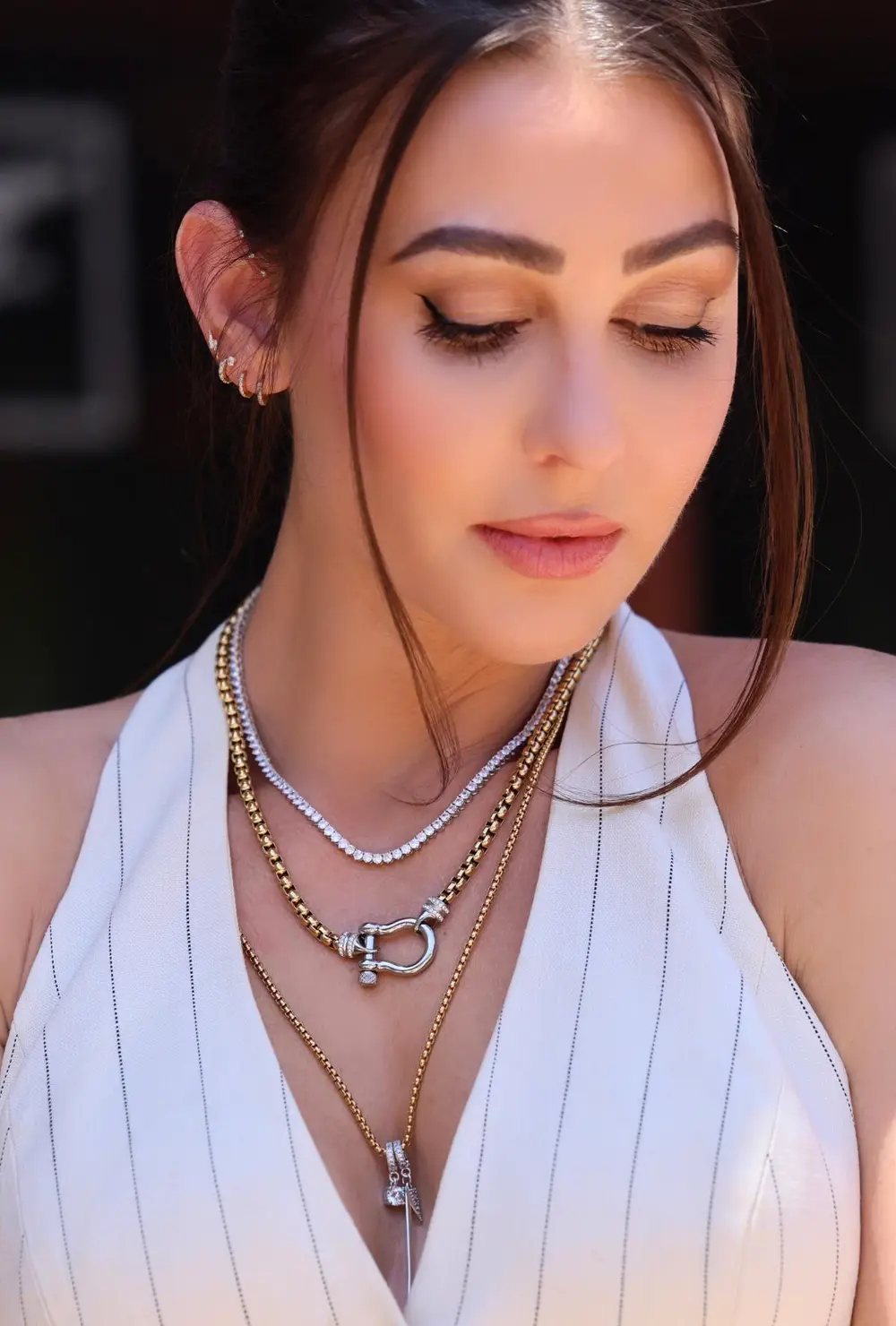 Herradura Tennis Layered Necklace Set