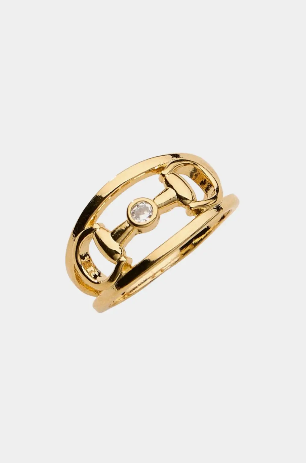 Hollis Double Band Bit Ring - Gold