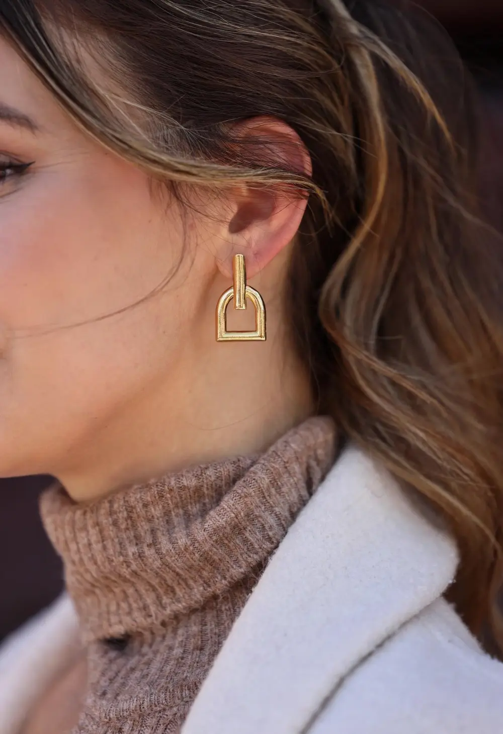 Hallie Stirrup Earrings - Gold