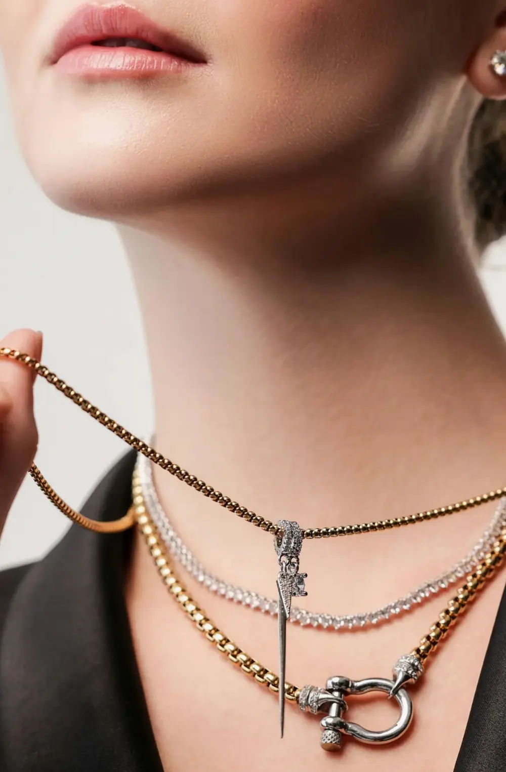 Herradura Tennis Layered Necklace Set