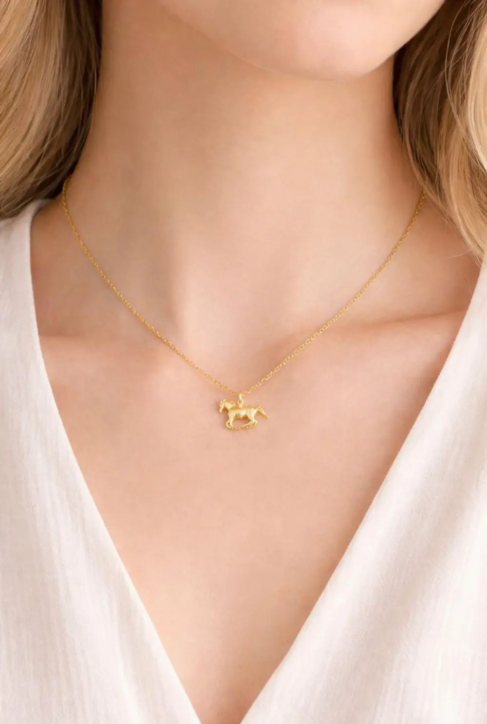 Grace Horse Necklace - Gold
