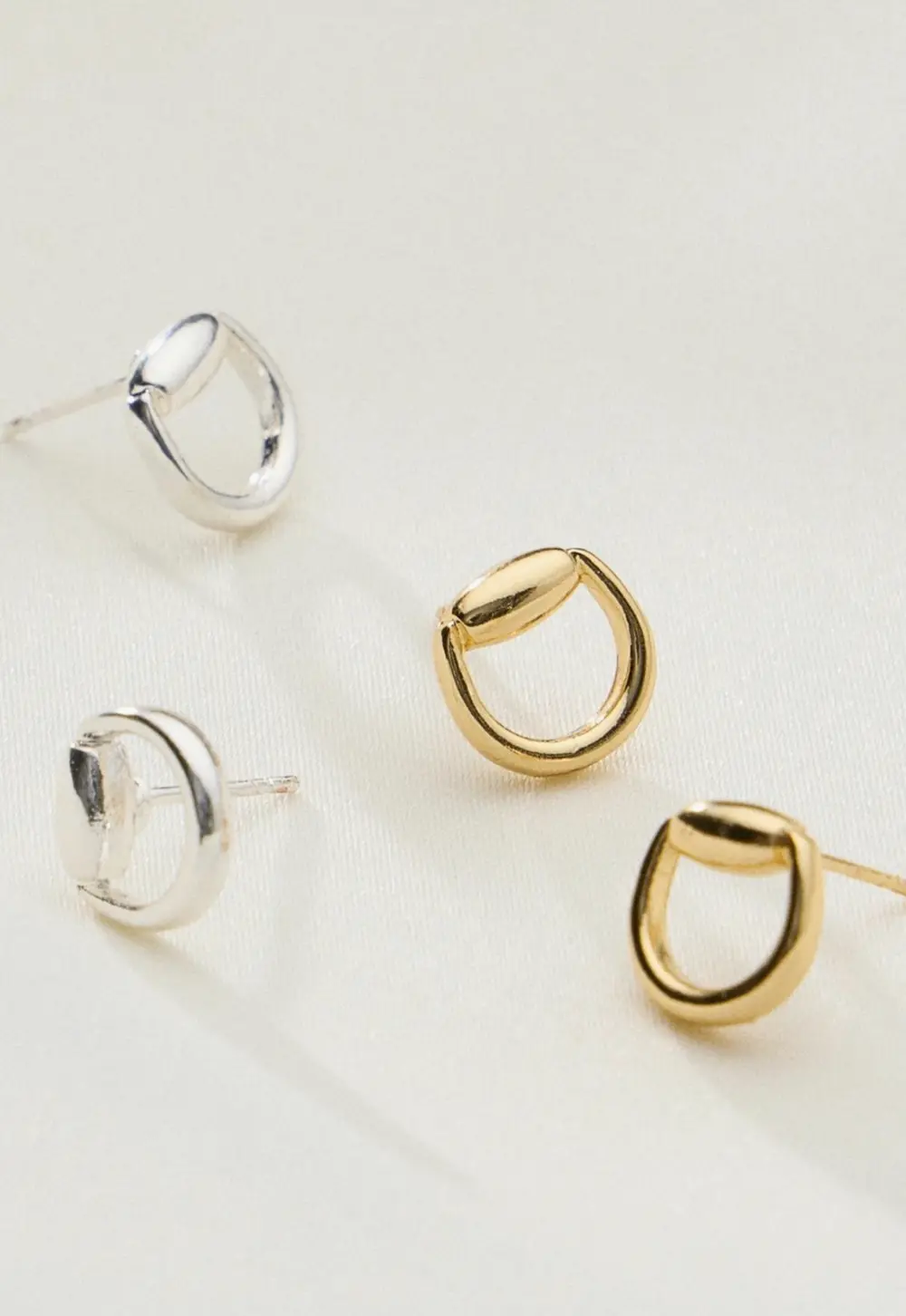 Hollis Bit Stud Earrings - Silver