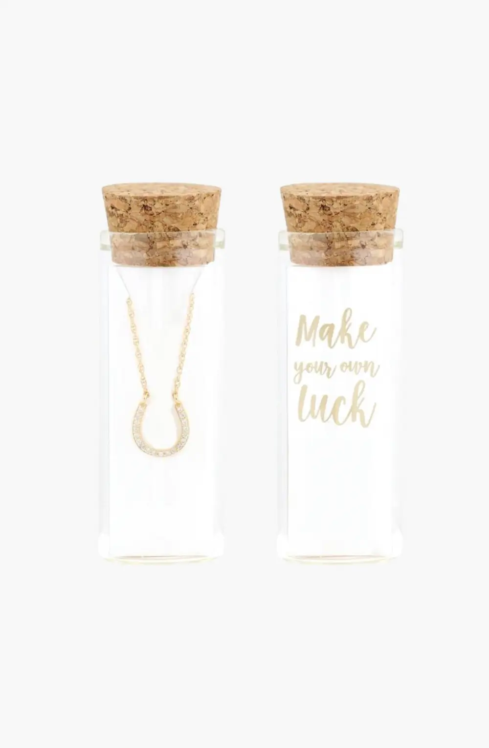 Horseshoe Pave Necklace - Gold