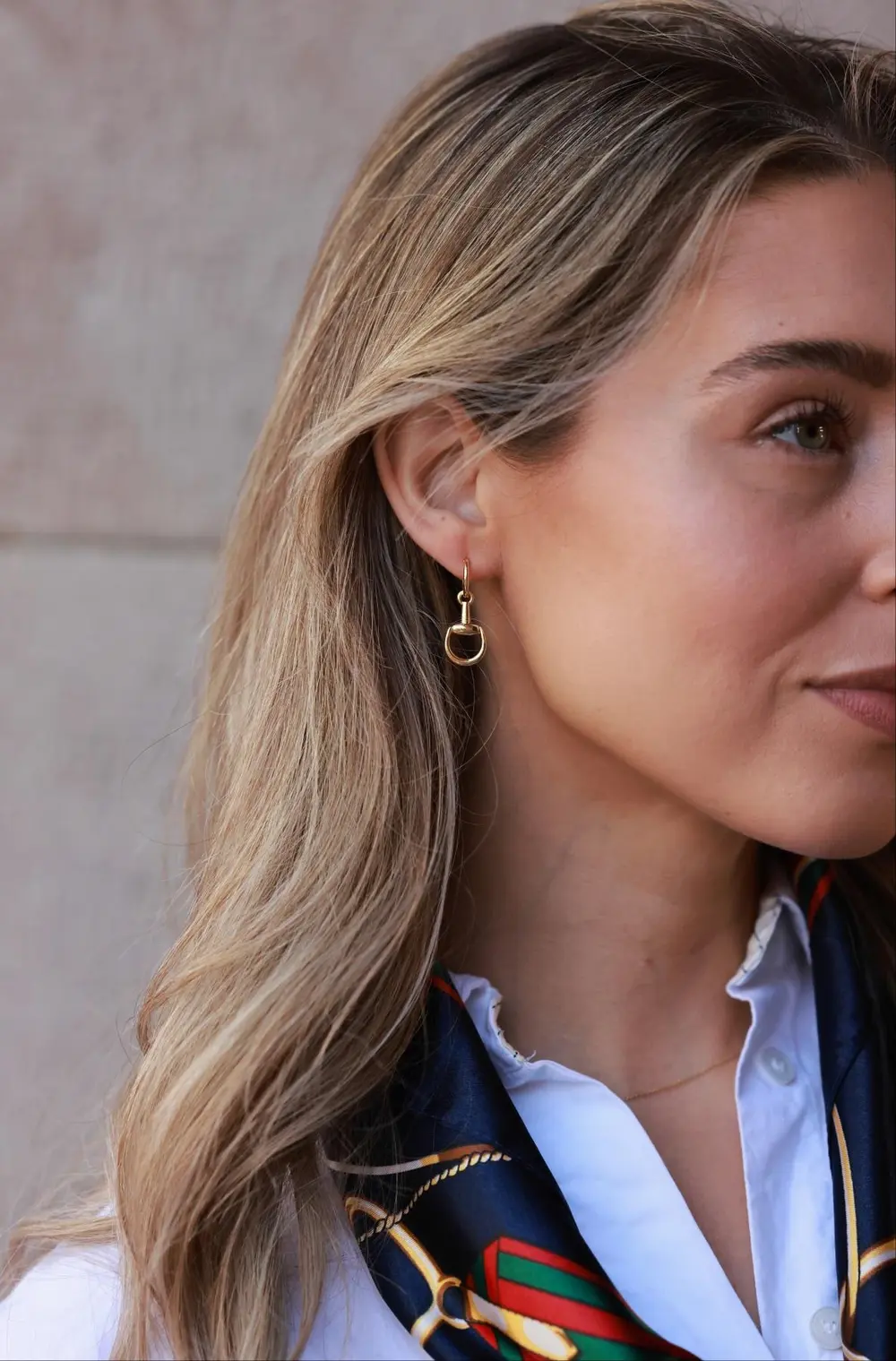 Hollis Bit Huggie Earrings - Gold