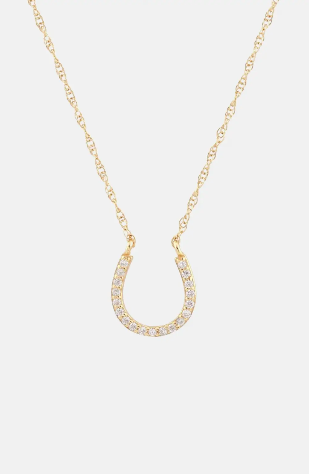 Horseshoe Pave Necklace - Gold