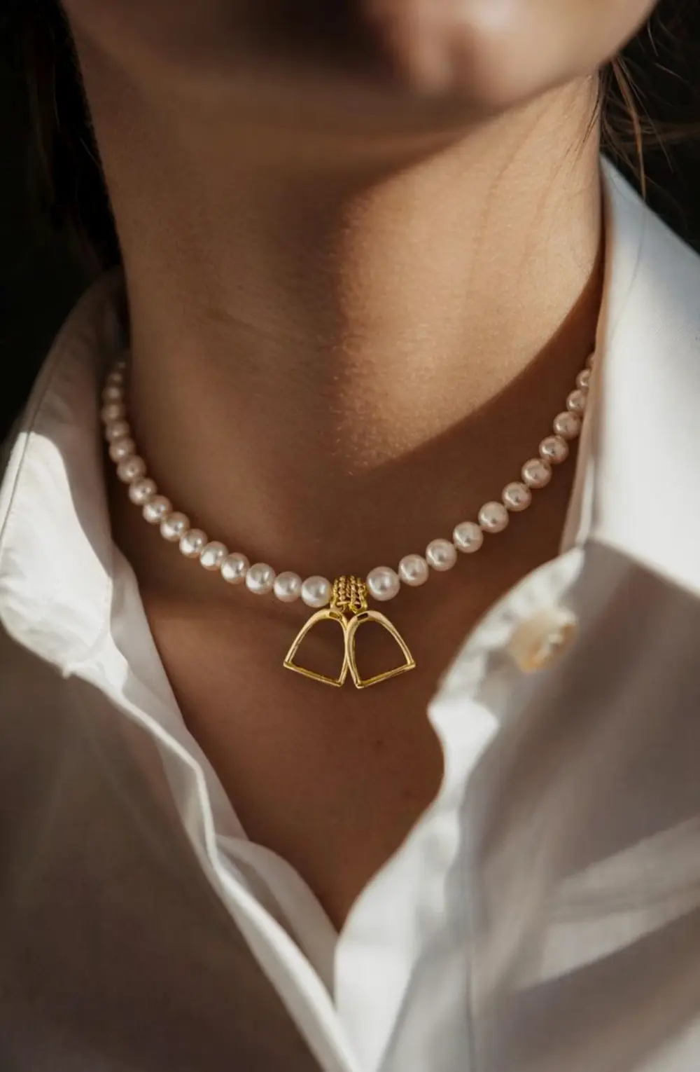 Stella Stirrup Pearl Necklace