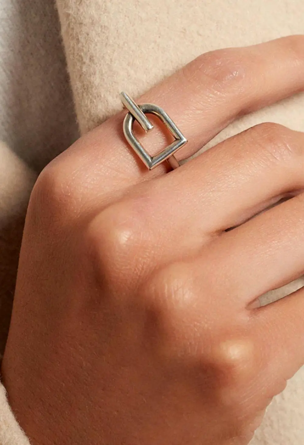 Hallie Stirrup Ring - Silver
