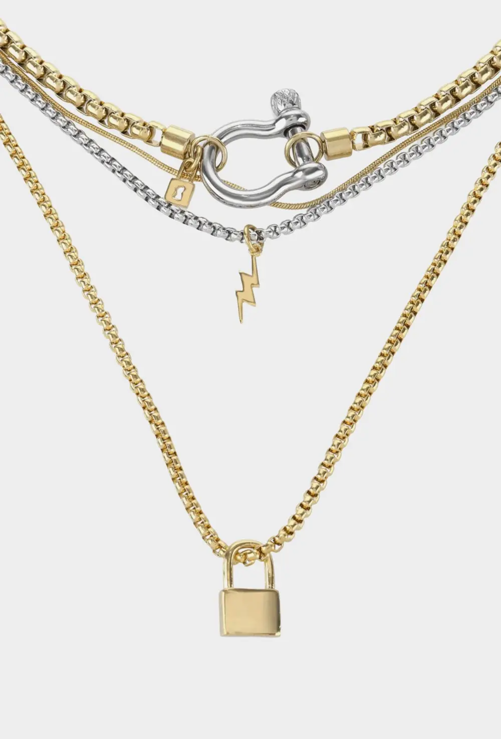 Herradura Lock Layered Necklace Set