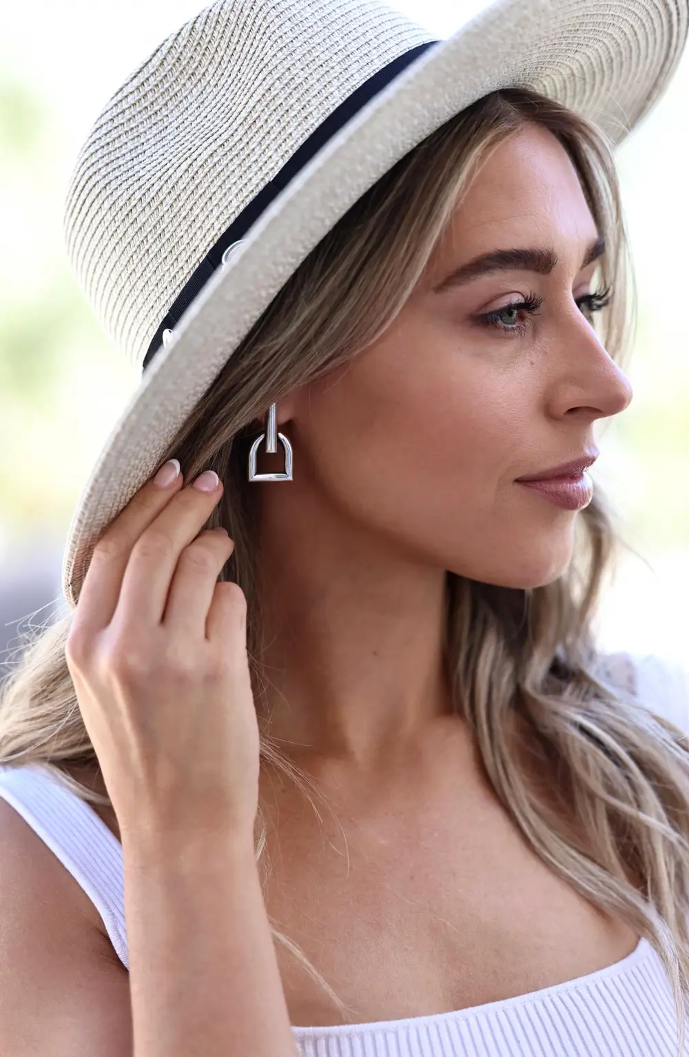 Hallie Stirrup Earrings - Silver