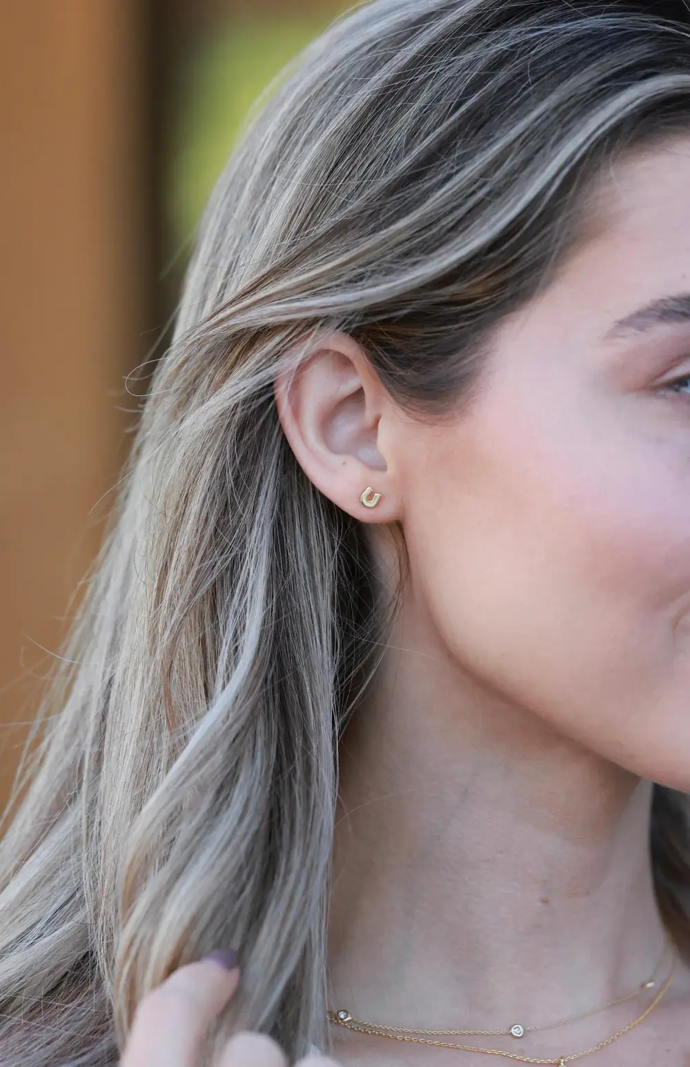 Celestial Opal Horseshoe Stud Earrings