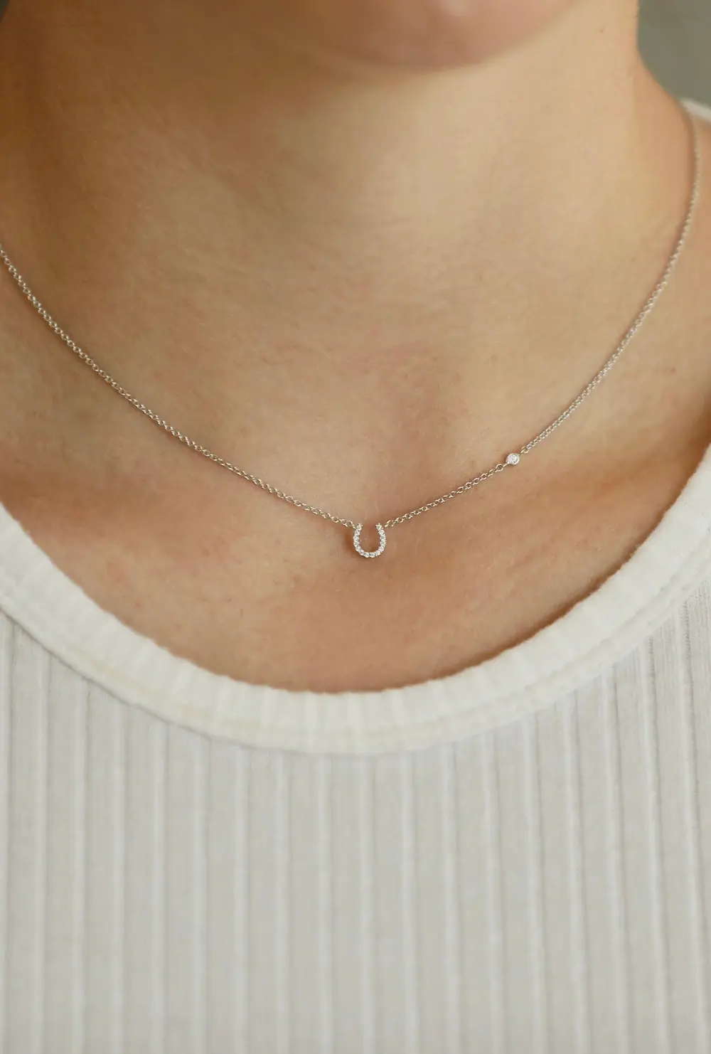 Gemma Horseshoe Necklace - Silver