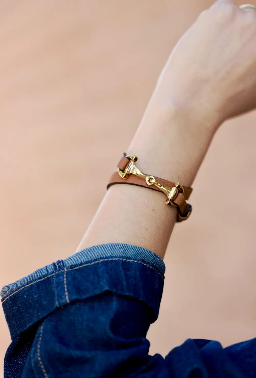 Ingrid Bit Wrap Bracelet - Cognac