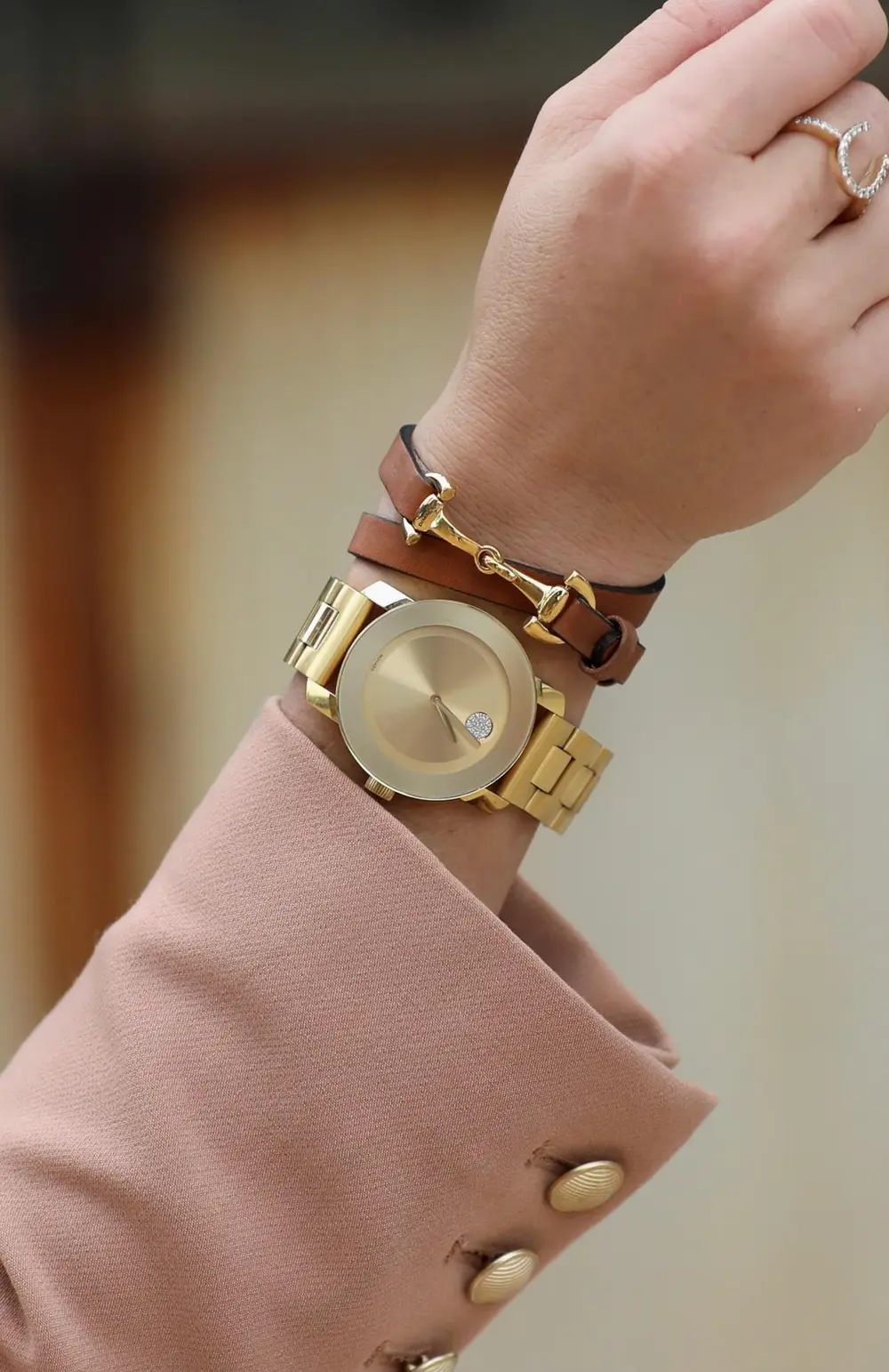 Ingrid Bit Wrap Bracelet - Cognac