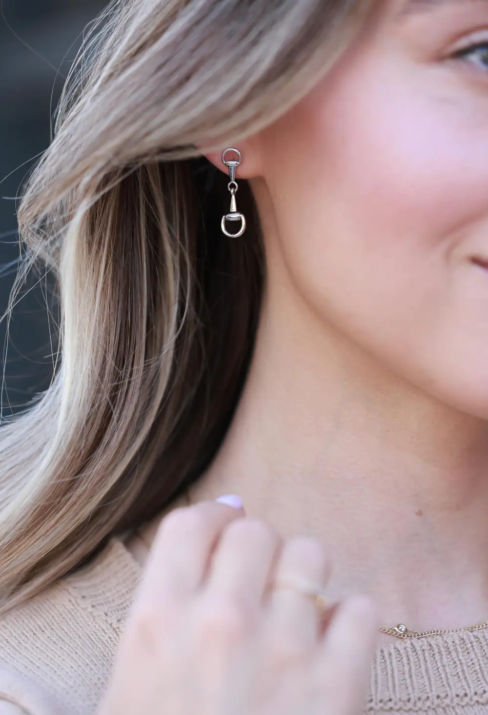 Madison Bit Earrings - Silver